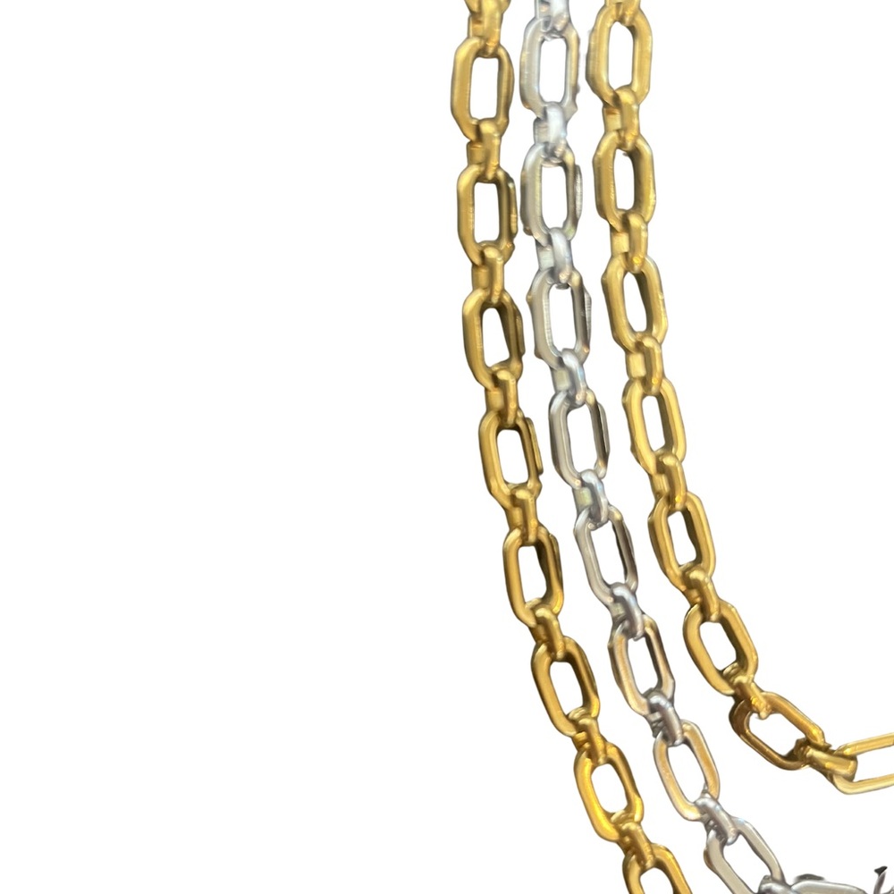 NWT Gina Carmen “Lucy” Gold and Silver Chain Necklace - Picture 3 of 5